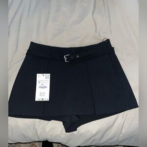 NWT Zara micro mini skort black size M